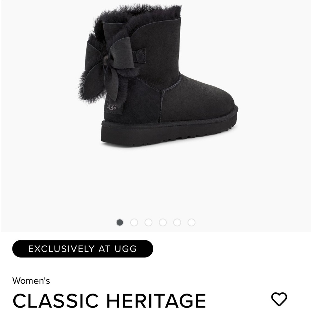 Ugg Women’s Classic Heritage Bow size 9 BNIB